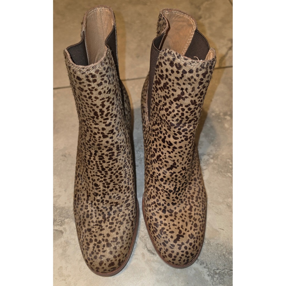 Madewell The Laura Chelsea Boot‎ Spotted Calf Hair Block Heel NB129 Sz 7 Pull On